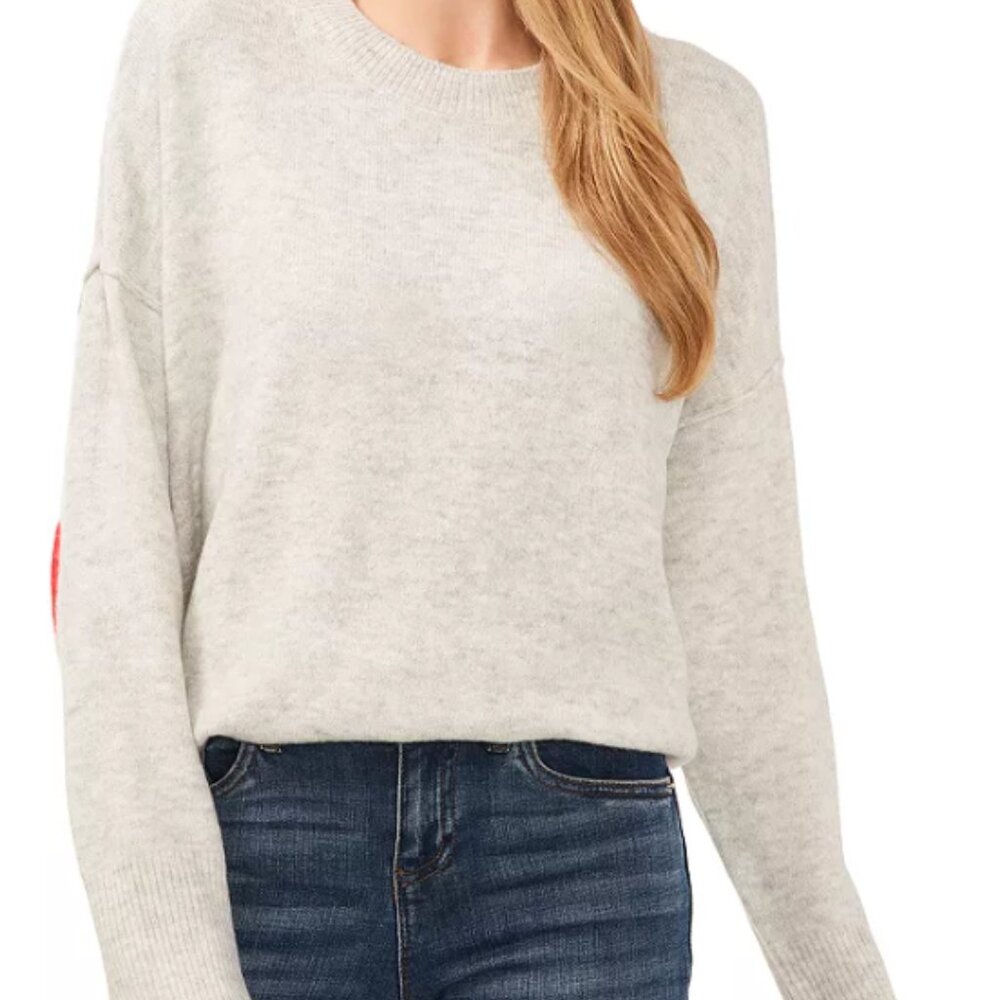Cece Size M grey sweater with hearts